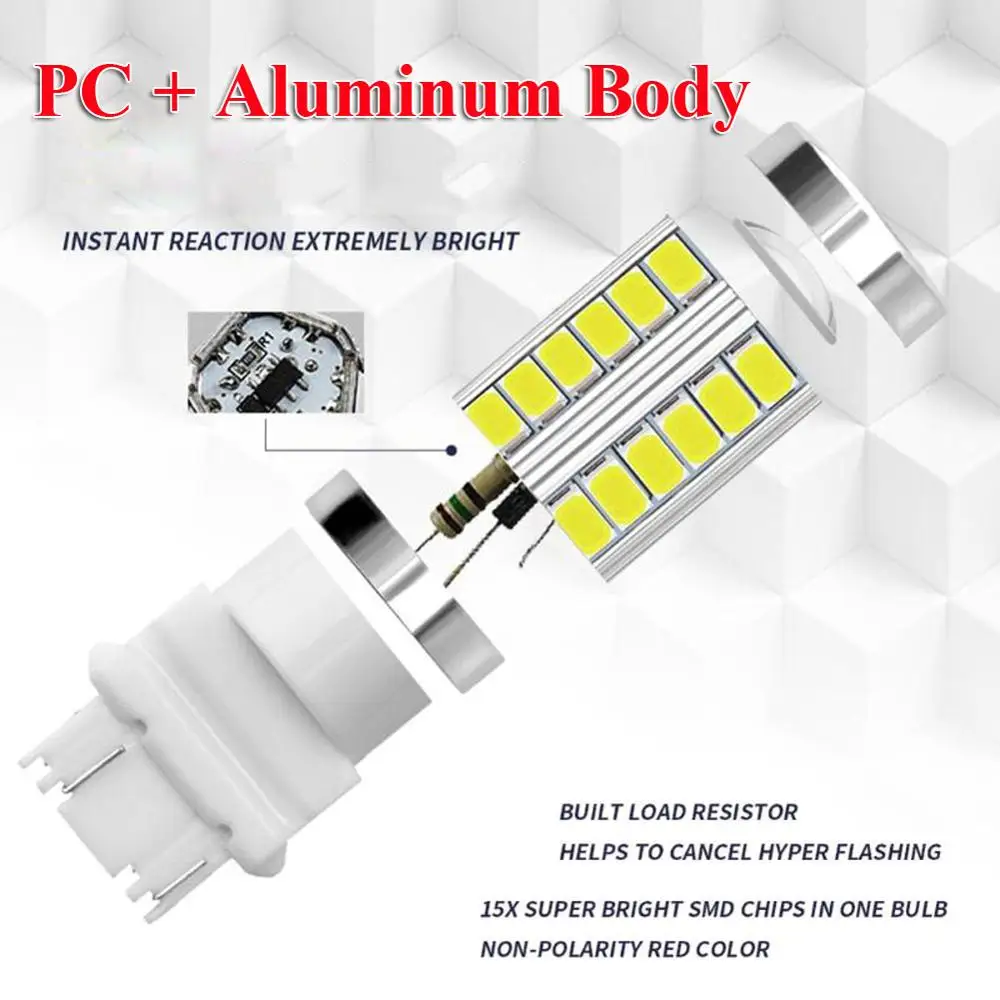 4 шт. Белый 3157 3457 3057 сигнал 33SMD резервная светодиодсветодиодный лампа заднего хода