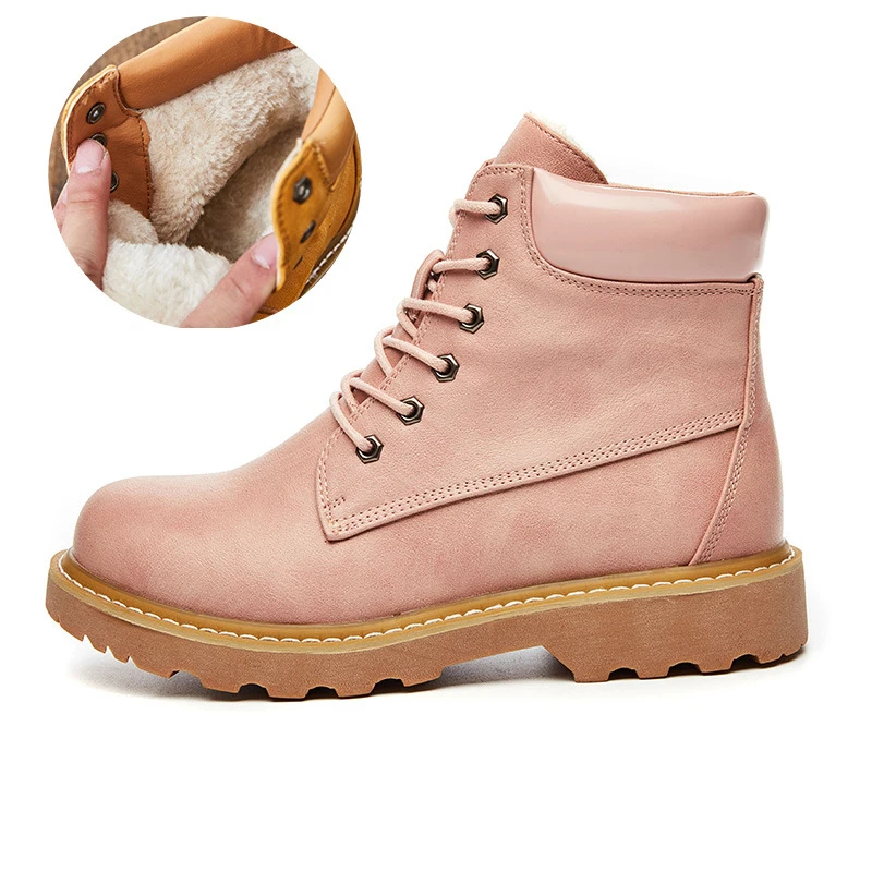 Зимние женские ботинки Короткие Плюшевые Теплые ботильоны для верховой езды