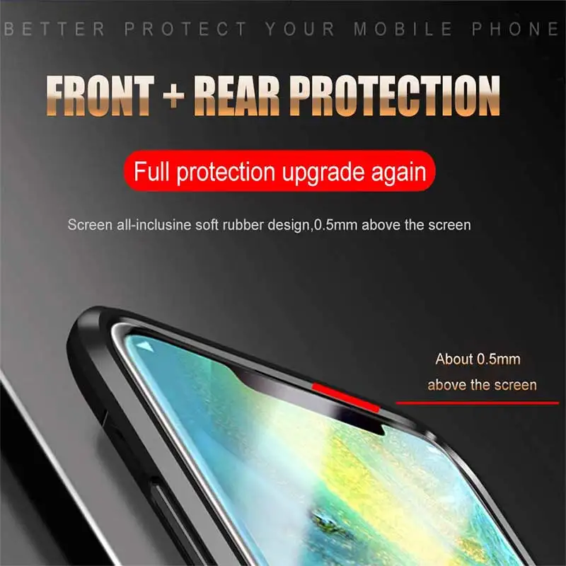 Luxury Armor Metal Magentic Ring Phone Case For Huawei P30 P20 Mate 20X 30 Pro Honor 8X 9X 20 10 Lite Shockproof Silicone Cases | Мобильные