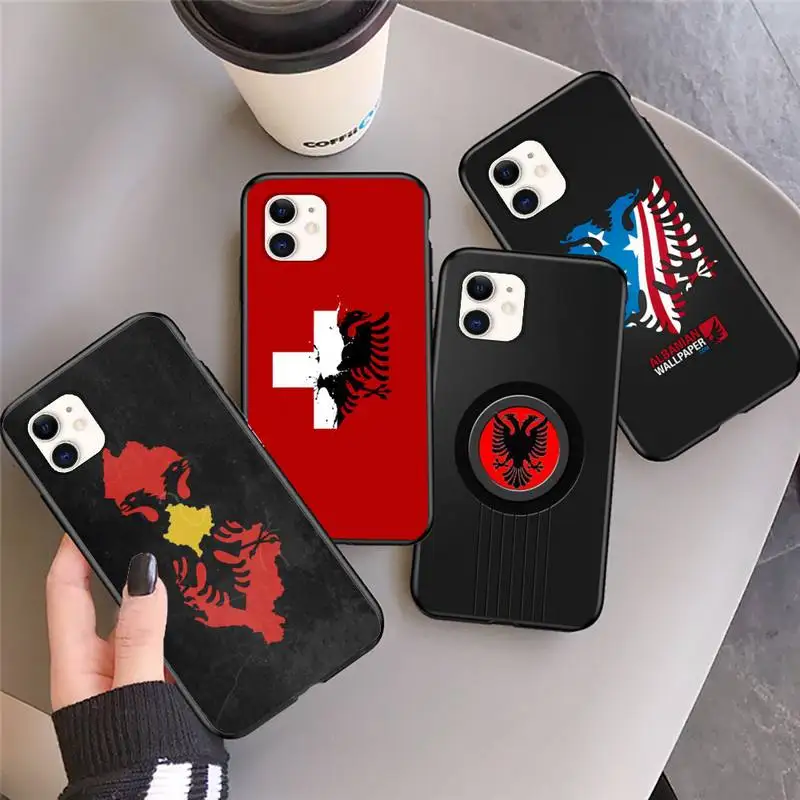 

Albania Flag Phone Case For iPhone 13 12 11Pro Max 11 XR XS Max X Mini 8 7 6 5 SE 2020 Fundas Cover Shell