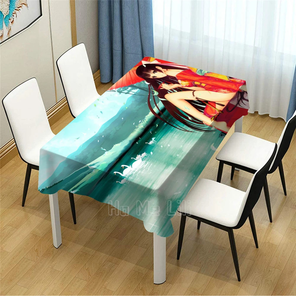 

Cartoon Character Design Rectangle Tablecloth Picnic Bbq Kitchen Dining Decoration