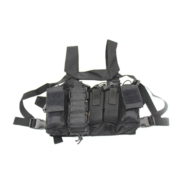 Tactical Vest Airsoft Paintball Carrier Strike chaleco chest rig Pack Military equipment Pouch Duty vest - Цвет: Черный