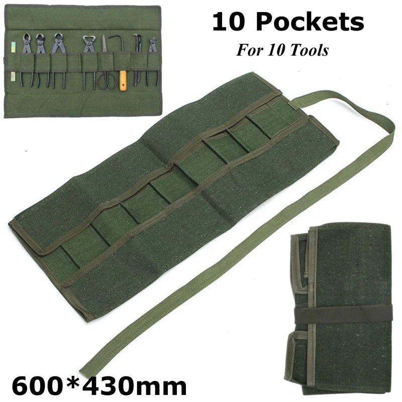 

600x430Mm Japanese Bonsai Tools Storage Package Roll Bag Canvas Tool Set Case