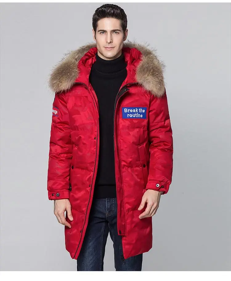 Японский и корейский высококачественный канадский мужской пуховик длинный