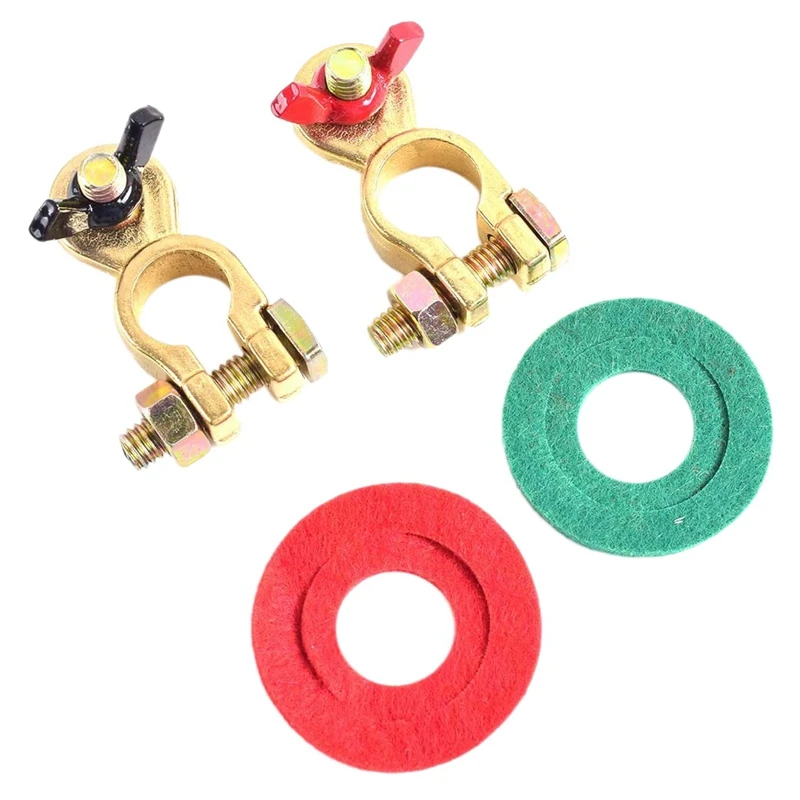 

1 пара клемм аккумулятора из чистой меди с защитой от коррозии батареи-морские многофункциональные крыльчатые гайки с покрытием