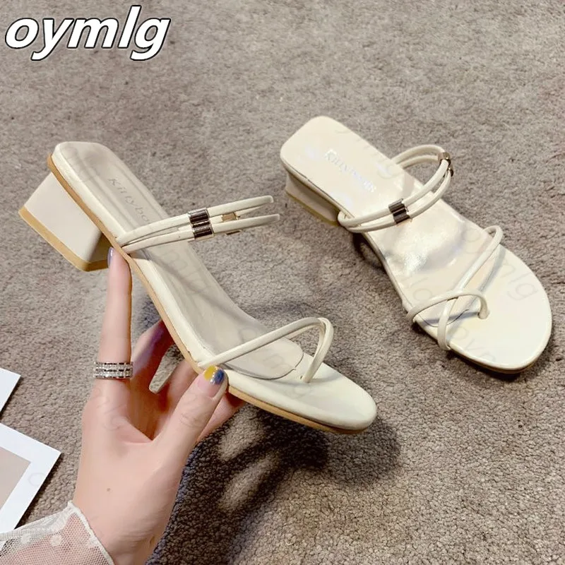 

Sagace Women Sandals 2020 Summer Fashion Ladies Summer Fish Mouth Toe Sandals Non-slip Square Heels Party Wear Slippers