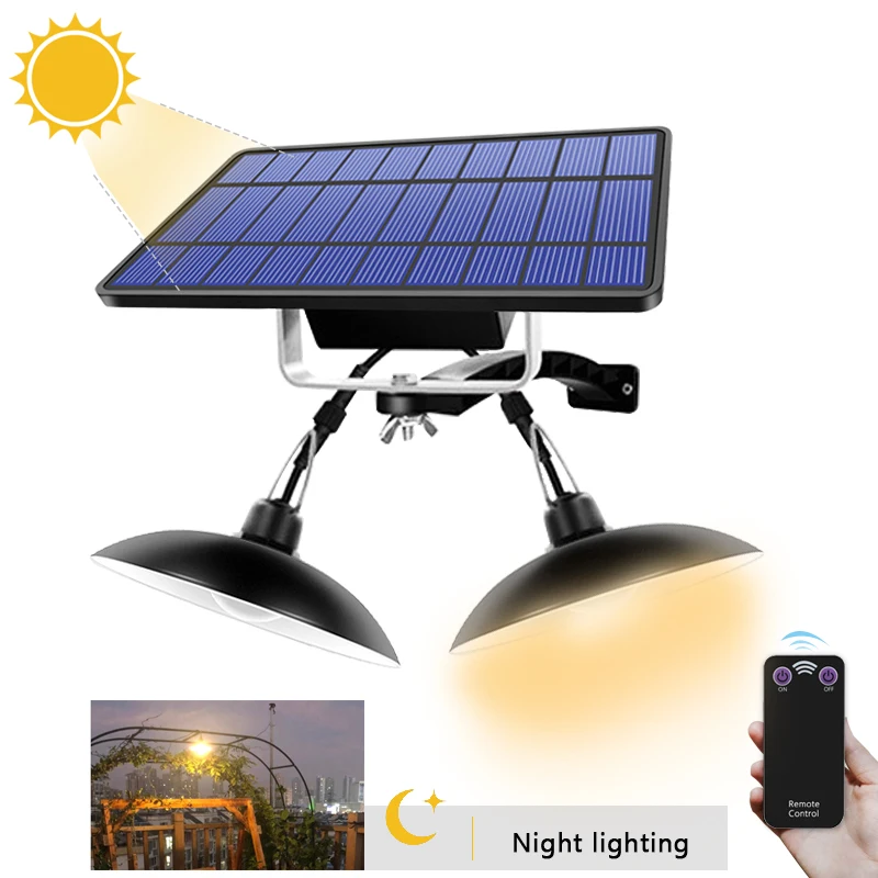 

Lights Solar Christmas Double Head Solar Pendant Light Outdoor/Indoor Waterproof Warm White/White Led Lamp For Garden Decoraion
