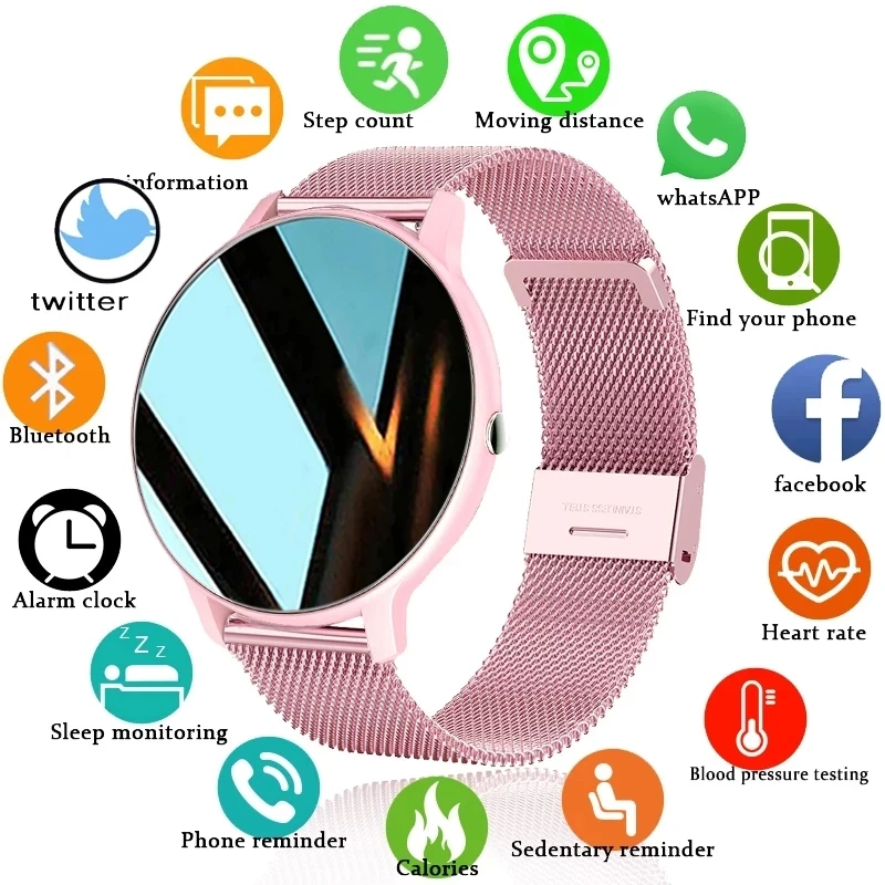 

LIGE New Women Smart Watch Real-time Weather Forecast Activity Tracker Heart Rate Sports Ladies Smart Watch Men For Android IOS