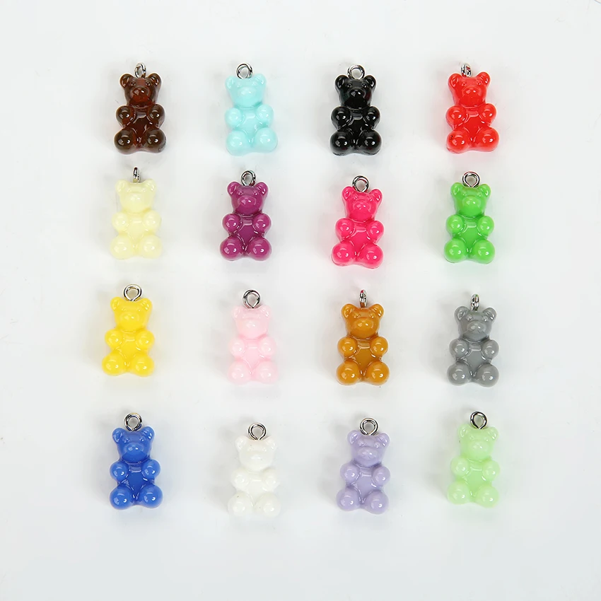 32 шт. 16*10 мм смолы Gummy медведя подвески головистой формы конфеты подвеска для