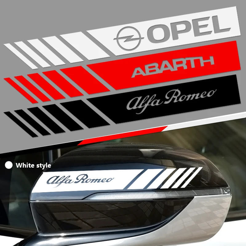 

2pcs Car Racing Strips Side Rear View Mirror Decor Sticker For Mini Coopers Clubman R55 R56 Countryman R60 Paceman R61 R50 Goods