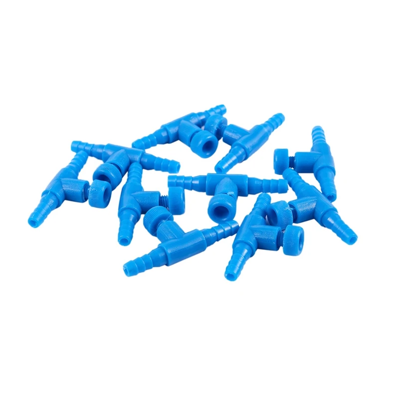 

10 штук пластиковые аквариумные 2-ходовые клапаны управления воздушным насосом, синие