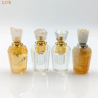 natural crystal quartz perfume bottle pendants citrines geode druzy caps essential oils diffuser healing chakra vial charms