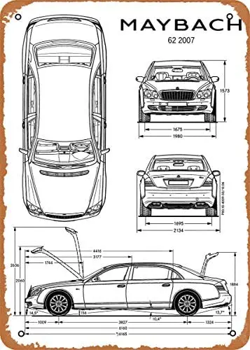 

Metal Sign - Luxury Car Bnw BNW Maybach 62 2007-8 x 12 Vintage Look Tin Sign