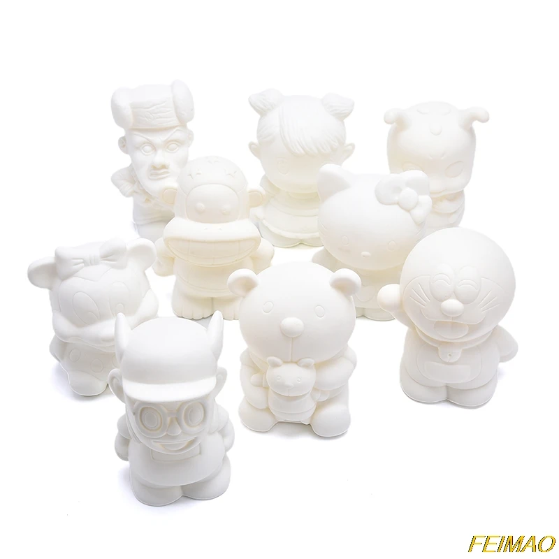 

Unbreakable Evade glue dolls DIY hand painted white embryo graffiti piggy bank