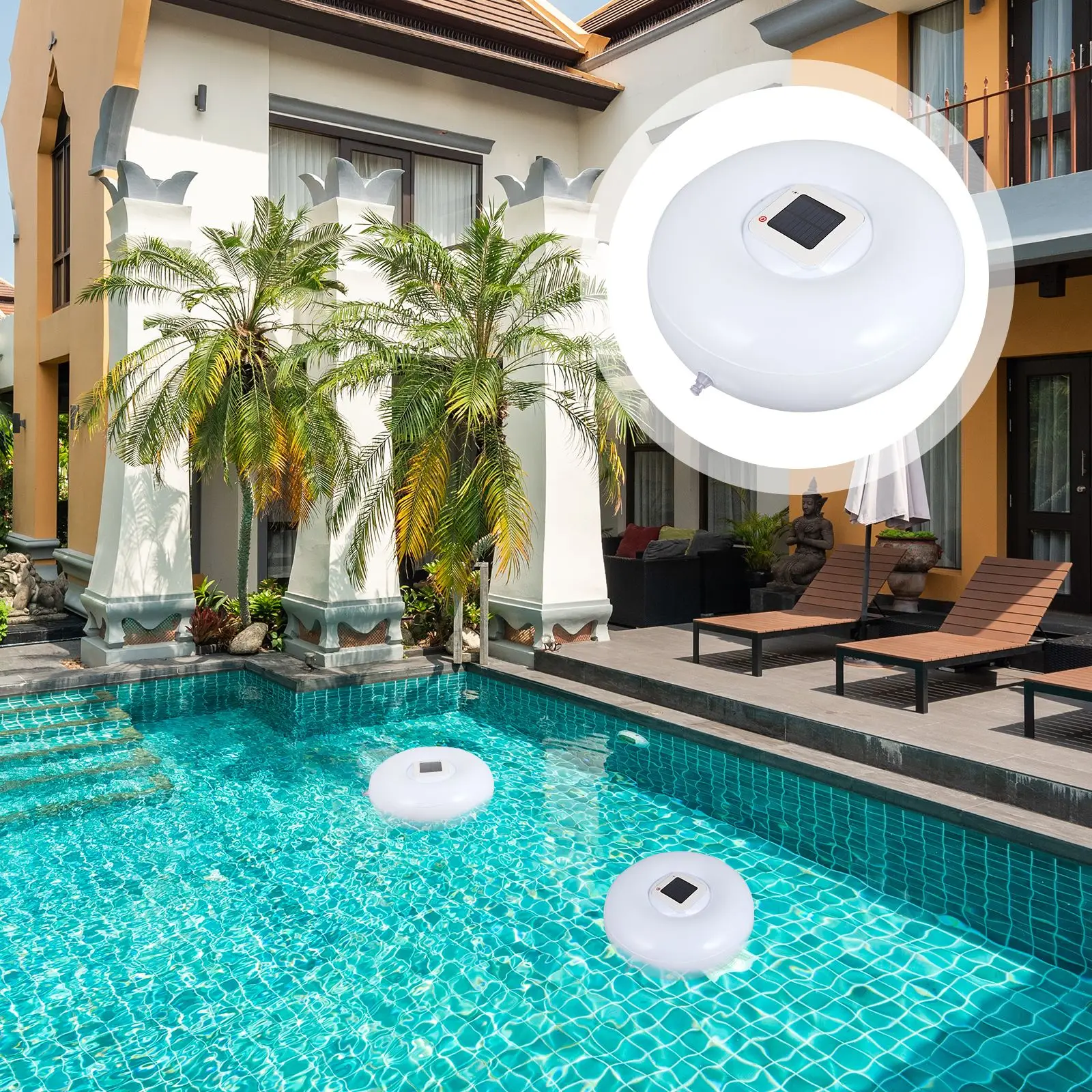 

1pc Chic Safe Delicate Stylish LED Air Inflation Light Solar Energy Lamp for Decor