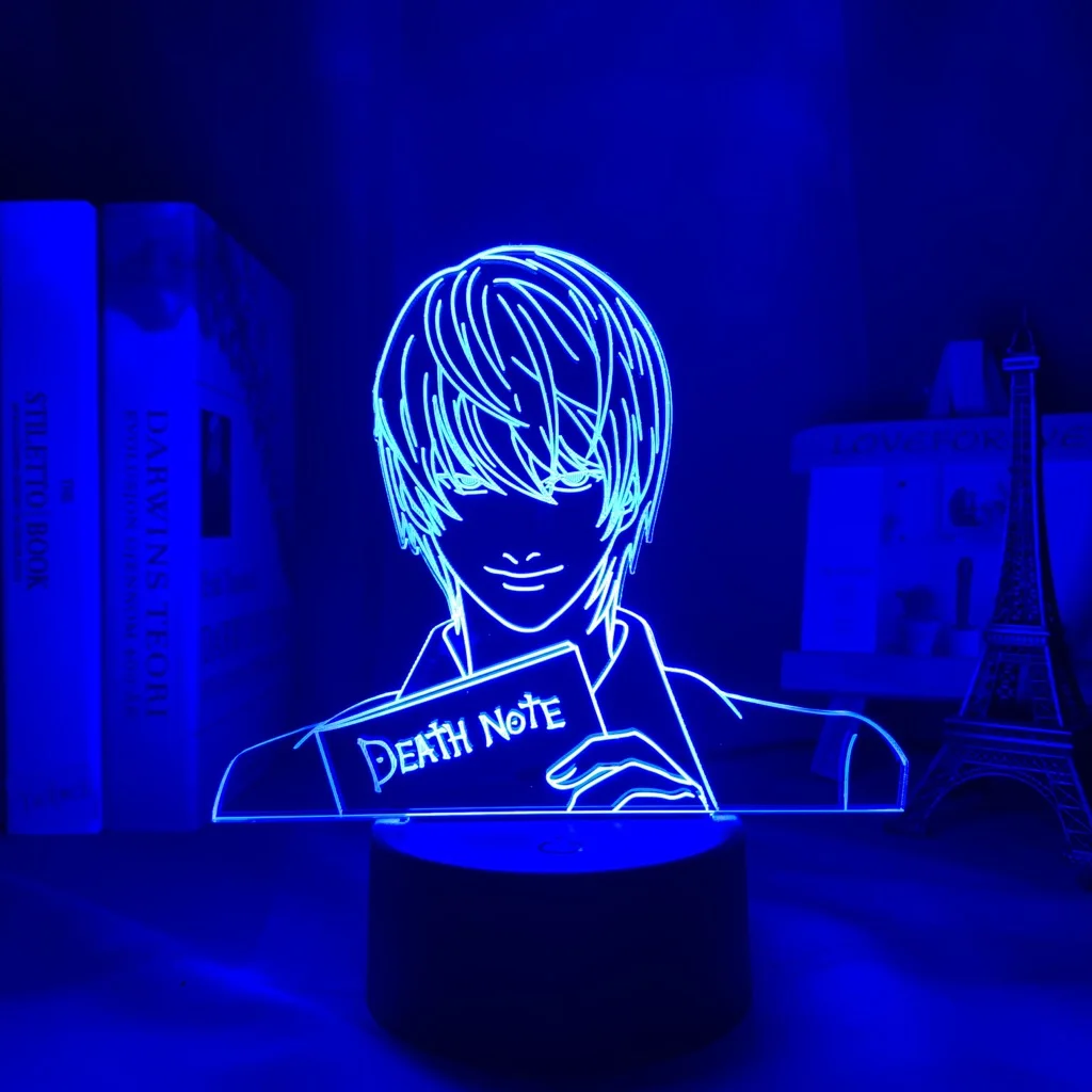 Фигурка манга Death Note L Lawliet 3D светодиодный ночсветильник для аниме комнаты
