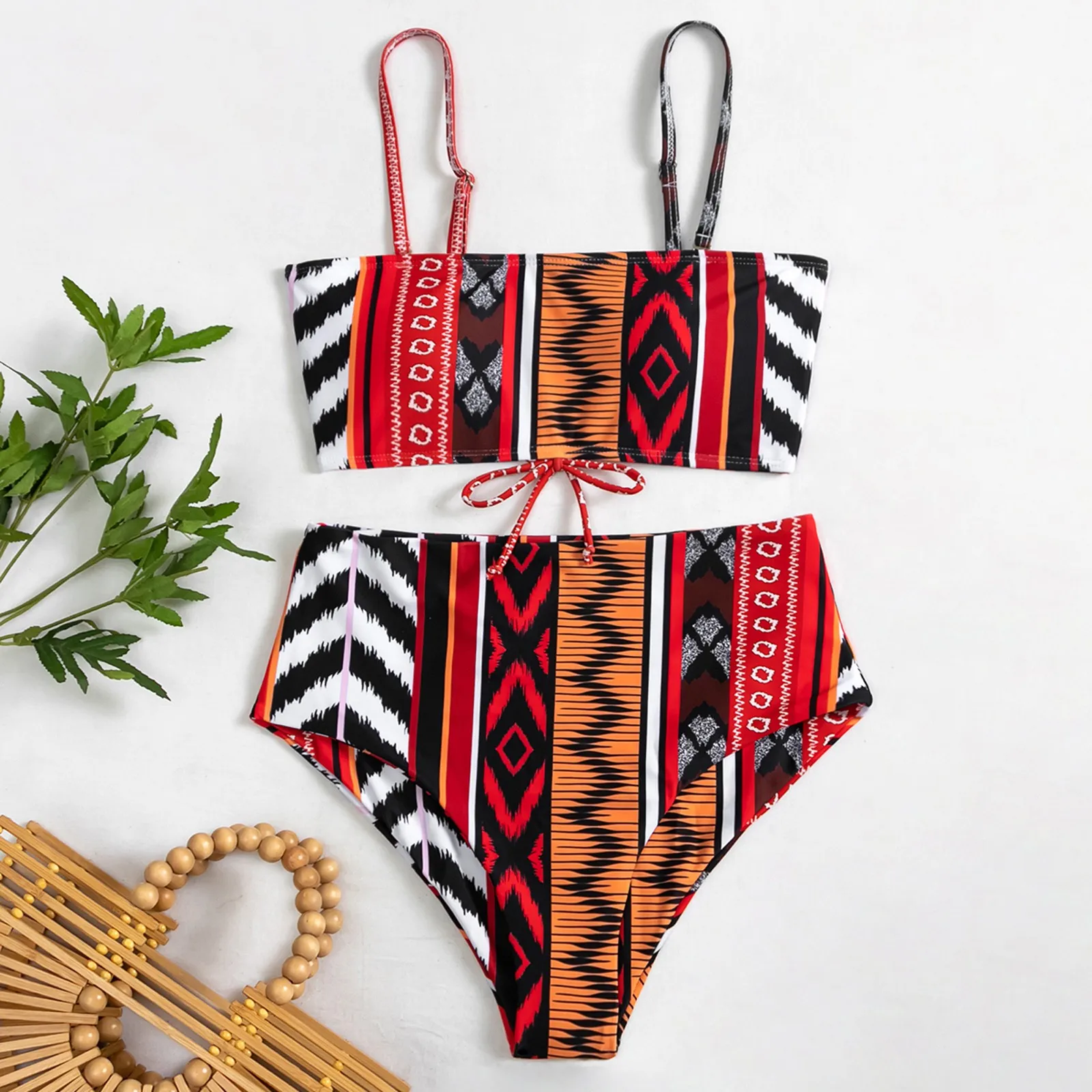 

Women's Sexy Backless Ethnic Style Retro Style Adjustable Split Beachwear Bikini swimwear women