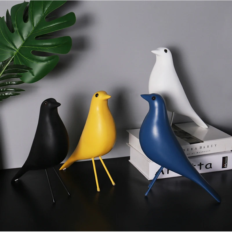 

Modern Resin Birds Figurines Home Furnishing Decoration Crafts Fengshui Wedding Gift Peace Dove Statue Home Office Desk Mascot
