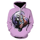 Толстовка с капюшоном унисекс, однотонная, фиолетовая, с 3D-принтом черепа, для весны и осени