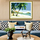 HUACAN DIY Вышивка пляжная вышивка крестиком морские пейзажи наборы 14ct 11ct белый холст крестиком городской набор рукоделие подарок