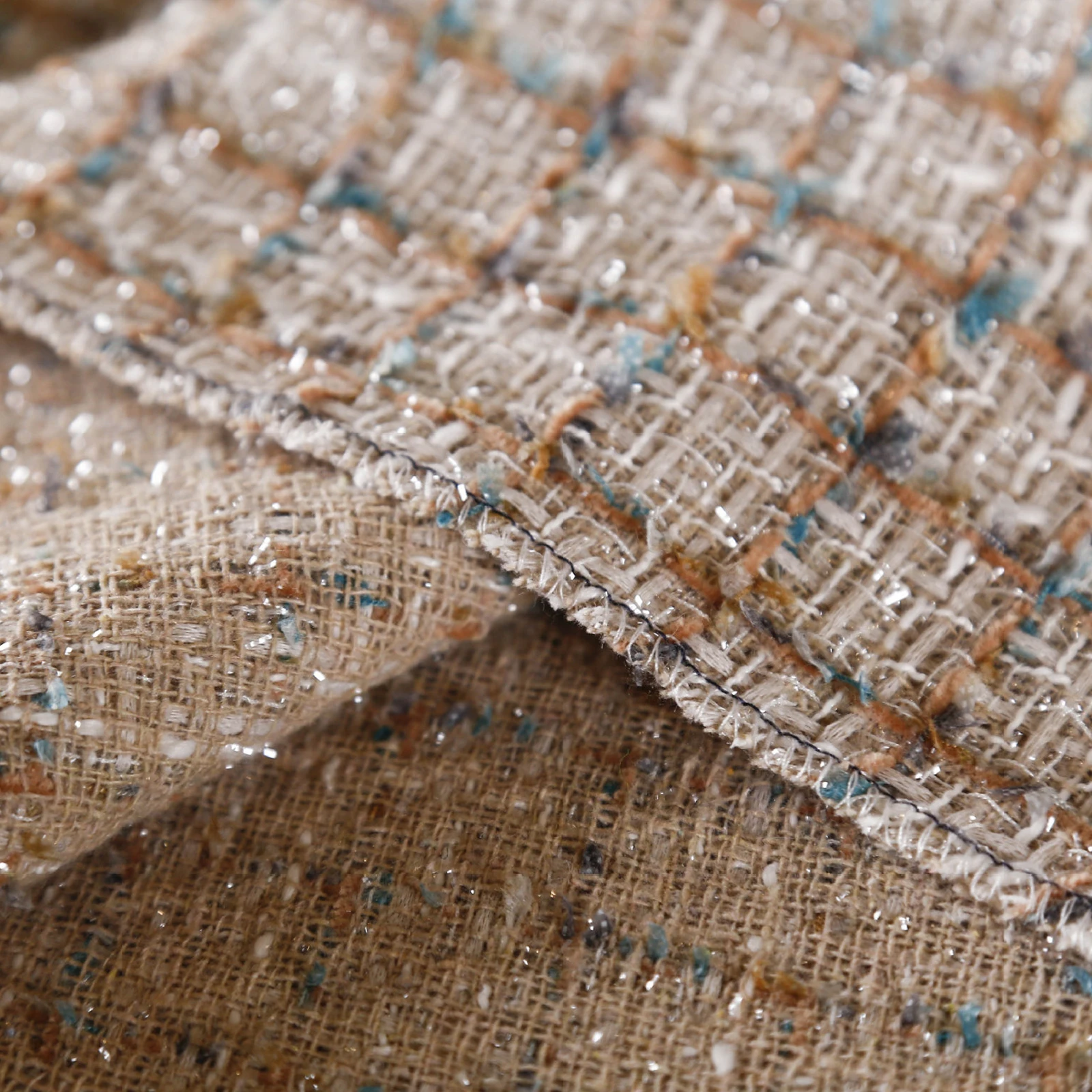 50x145 см французская твидовая сетчатая ткань с узором окрашенная для женщин