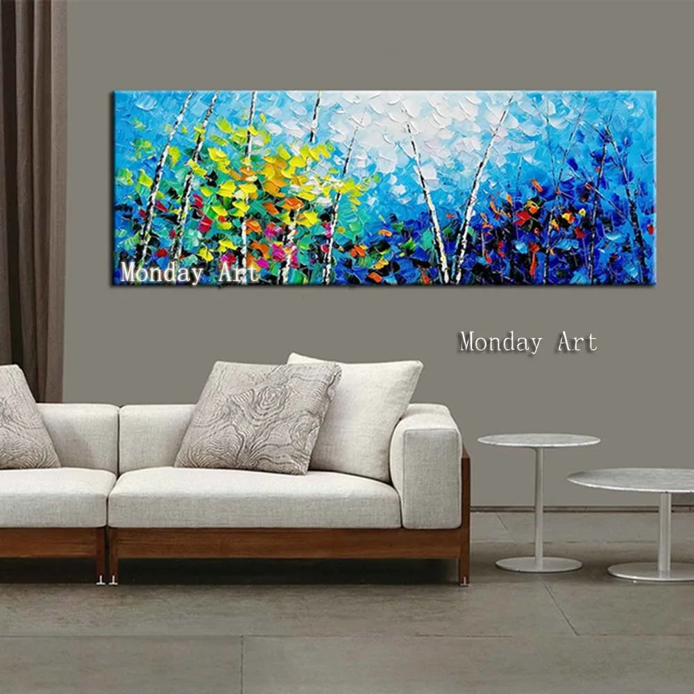 

Hand painted Abstract knife flower oil painting quadros cuadros decoracion acrylic canvas artwork Wall painting for living room