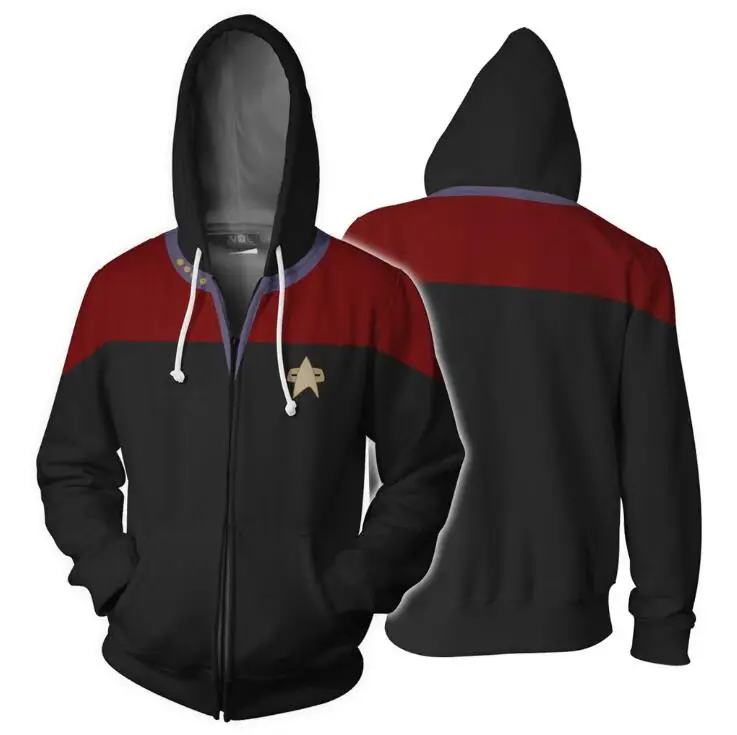 Толстовки с 3D принтом Звездный путь косплей мужские и женские топы капюшоном