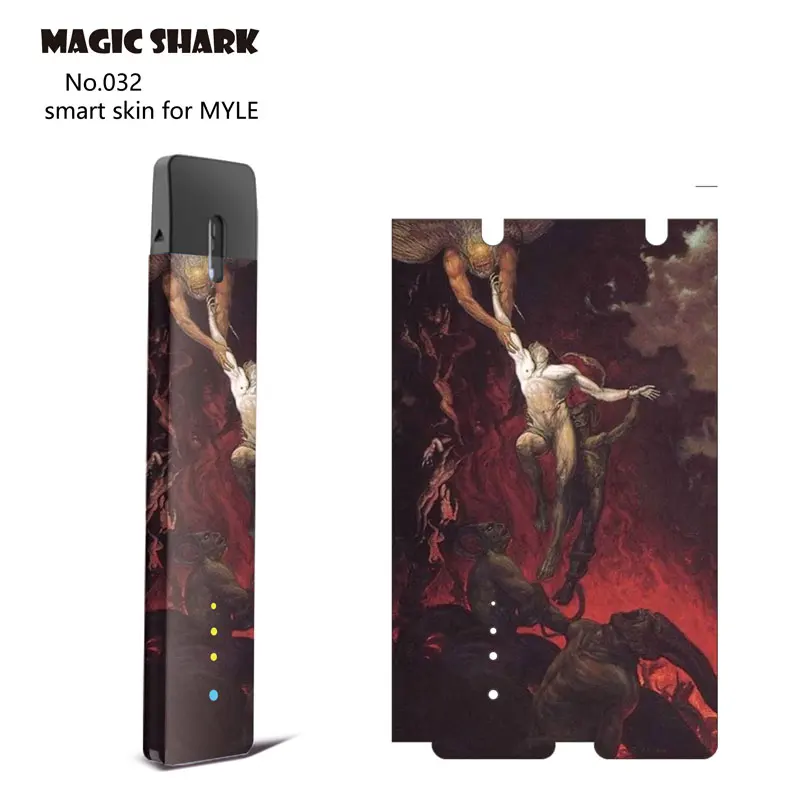 Чехол пленка Magic Shark Flower Wings Spider Man Star Space Skull 2.5D стерео наклейка для Myle Vape 027