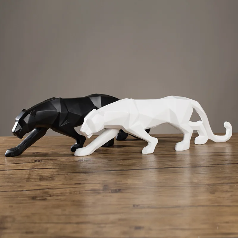Черная пантера Статуэтка леопардовая скульптура Большая фигурка животного