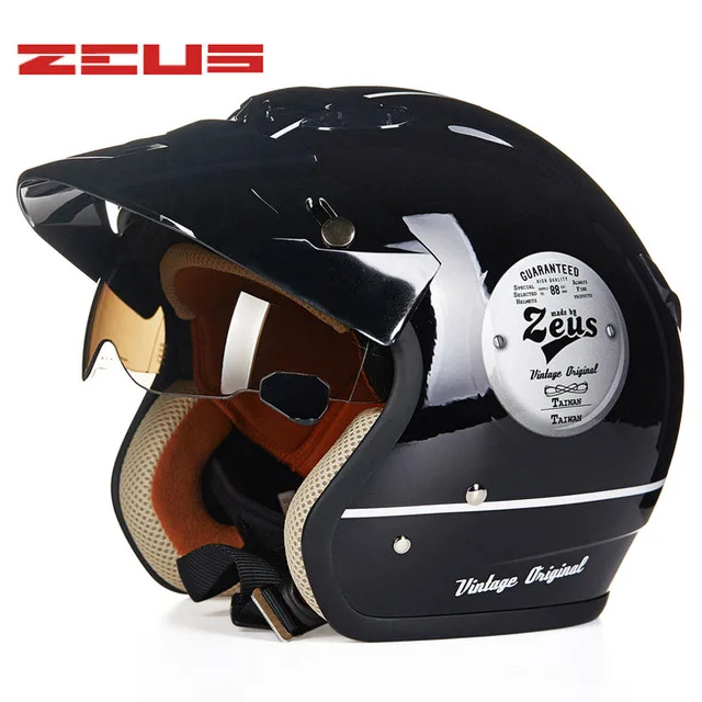 7 ZEUS полушлем для мотоцикла Ретро мотокросса Casco скутер Capacete открытый винтажные очки шлем бренд - Цвет: 7