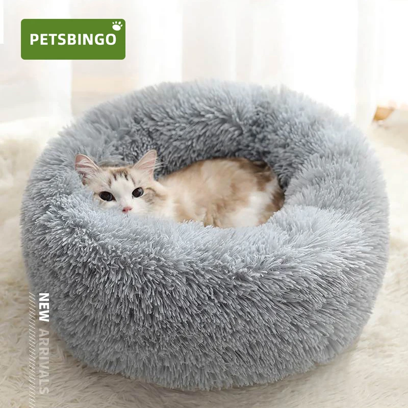 

Pets Bingo Dog Bed Washable Long Plush Cat House Fluffy Large Basket Kitten Sleeping Mat Round Kennel Pet Supplies 40-110cm