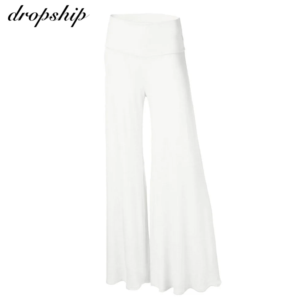 

pants summer women Plus Size Women Sexy Solid Color Loose Trousers High Waist Wide Leg Pants 2020