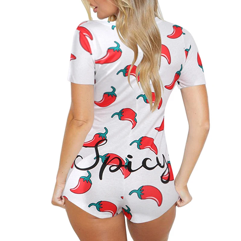 

Deep V Stretch Sleepwear Leotard Crop Top Short Romper Pyjamas Adults Onesie Women Sexy Onesies Pajamas Bodysuit Short Sleeve