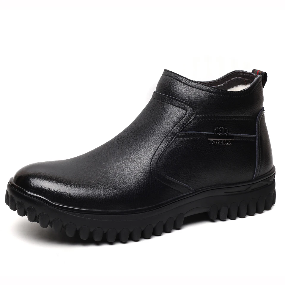 Новинка модные мужские теплые шерстяные зимние ботинки большого размера обувь