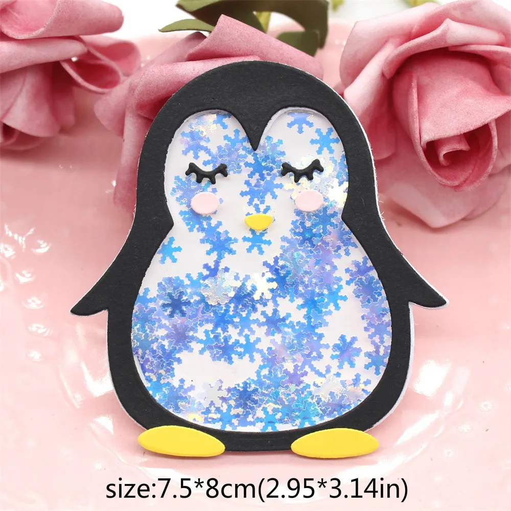 

ZFPARTY Cute Penguin Shaker Metal Cutting Dies Stencils for DIY Scrapbooking Decorative Embossing DIY Paper Cards