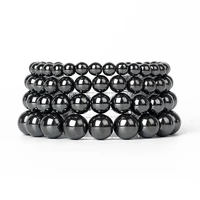 fashion energy stone hematite beads bracelet men nature 4 20mm reiki healing magnetic bracelets for women protect health jewelry