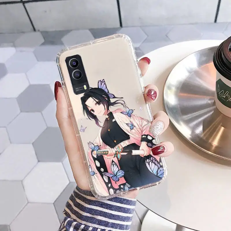

Kochou Shinobu Demon Slayer anime Phone Case Transparent For vivo iqoo 93 9 97 7 3 6 5 1 11 81 85 73 75 71 v y z s x pro