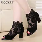 Сандалии MCCKLE женские сетчатые, пикантные туфли-лодочки на высоком каблуке, пикантная обувь на платформе, лето 2021