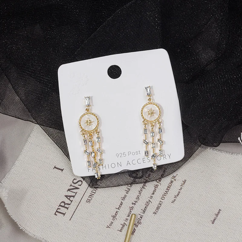 Роскошные циркониевые серьги с кисточками для женщин модные популярные