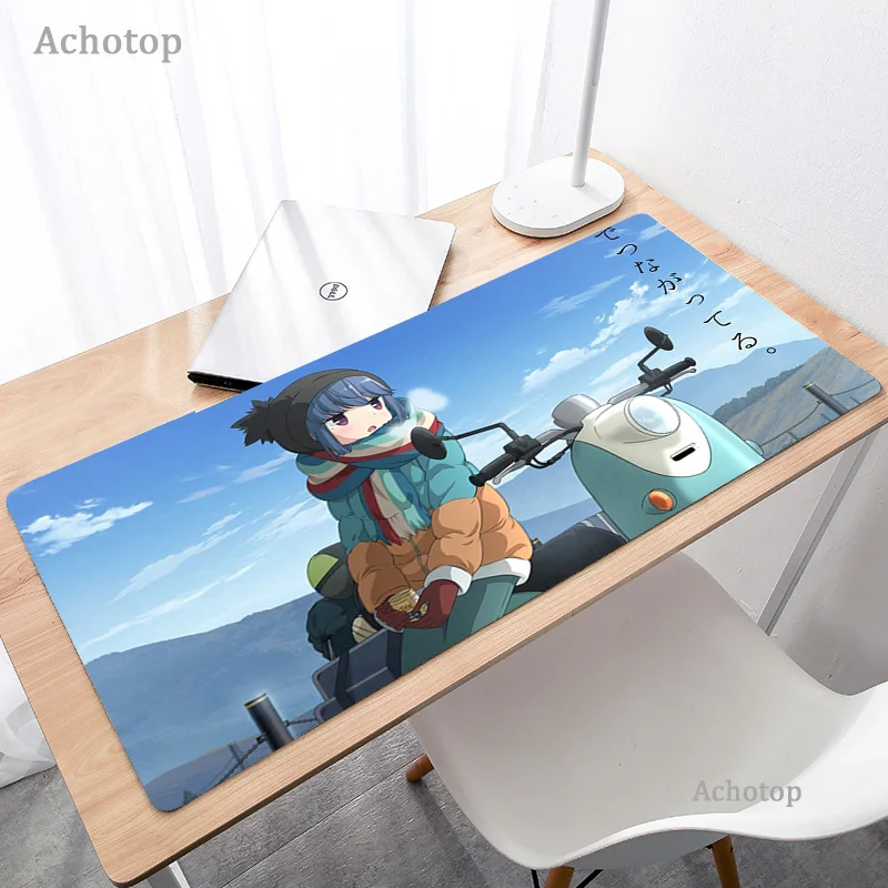 japan anime yuru camp mouse pad large cute girl mousepads xxl laptop office gaming accessories fashion otaku rubber computer mat free global shipping