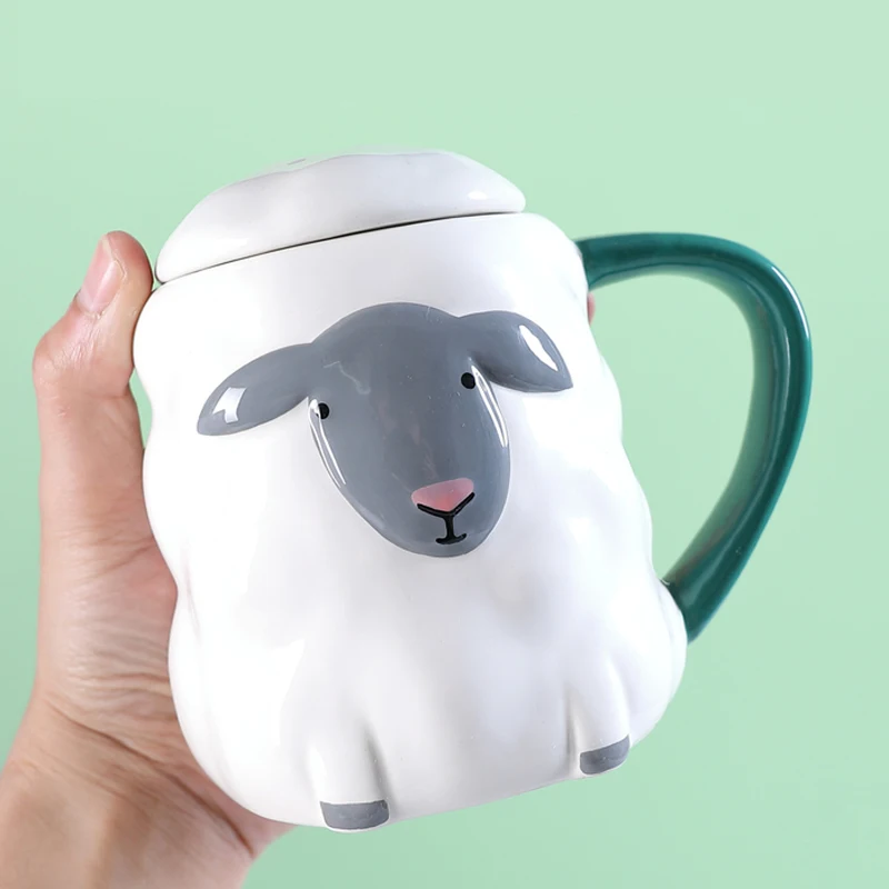 Симпатичная 3D керамическая кружка с овечьей ручной росписью милая для офиса