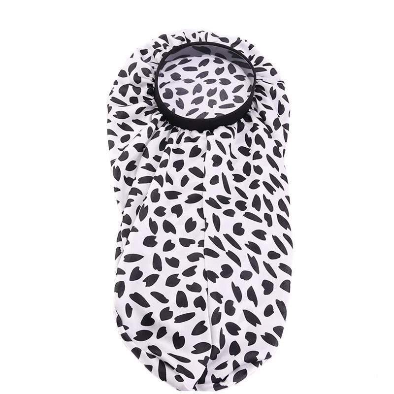 

Hair Care Cap Simulation Silk Long Tube Night Sleep Hat Print Long Tail Beauty Salon Home Fashion New For Ladies Headwear