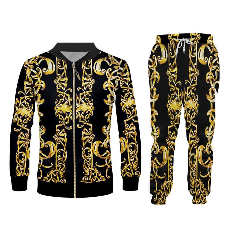 Новый брендовый Мужской комплект куртка на молнии и штаны индивидуальный 3d с