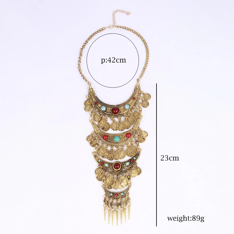 Модное красочное винтажное ожерелье в стиле бохо Массивное колье женское