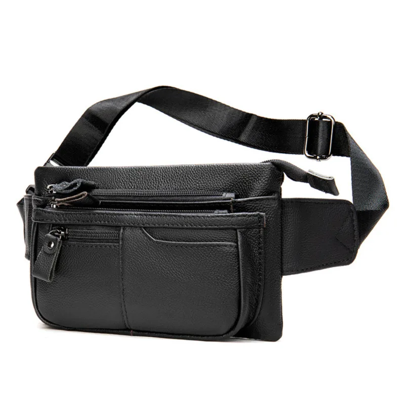 

Fashion Brown Cross Border Retro Men's Waist Leather Messenger Shoulder Bag Large Capacity European And American Head Chest