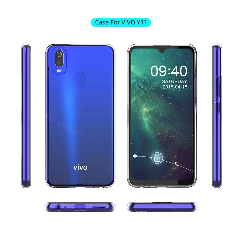 

Case For vivo Y11 2019 TPU Silicon Clear Fitted Bumper Soft Case for vivo Y11 2019 Transparent Back Cover vivo Y11