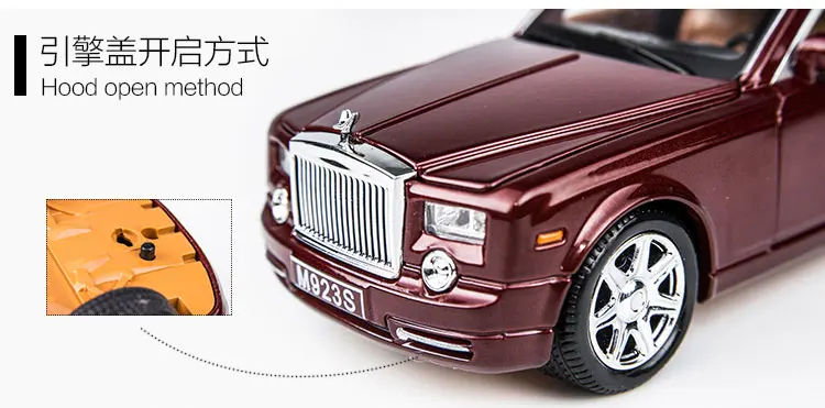 KIDAMI Rolls Royce 1:24 Масштаб литья под давлением модель автомобиля игрушечные машинки Вытяните назад звуковой светильник Коллекция подарков для детей и взрослых