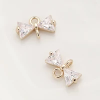 zircon bow earrings pendant diamond double ring link necklace bracelet accessory diy earrings material