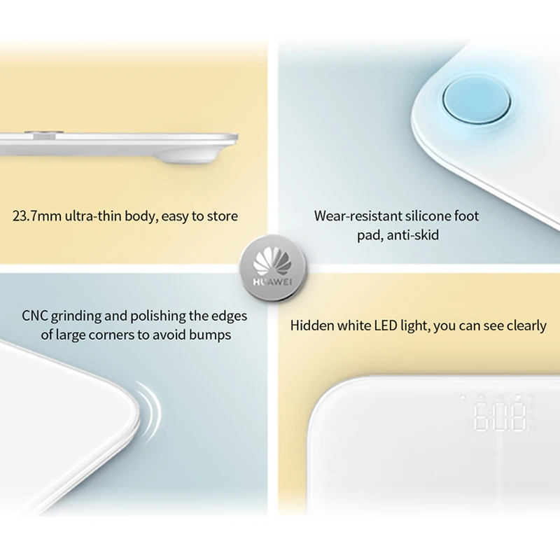 Умные весы для тела HUAWEI зеркальный прибор измерения индекса массы с Bluetooth