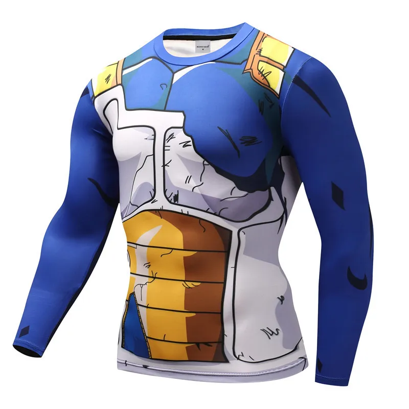 

2021 New Long Sleeve Men's T-shirts 3d Cartoons Printing Tights Compression Slim Fitness Legging Cosplay Tee Shirt